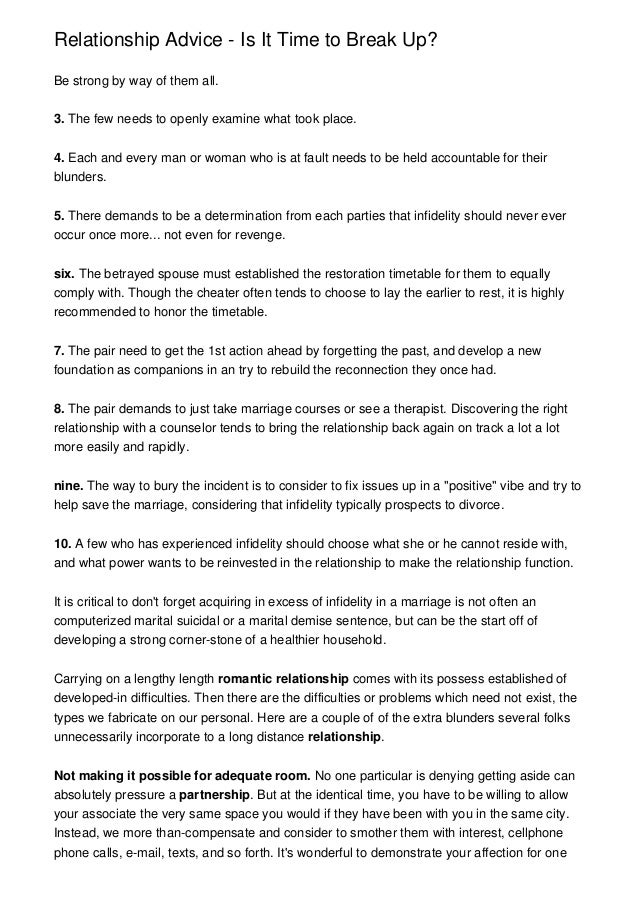 Long distance break up advice Long distance break up advice